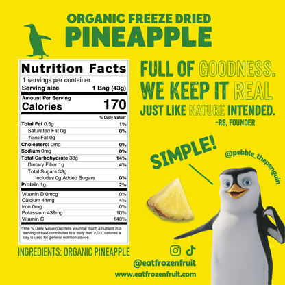 Freeze Dried Organic Pineapple