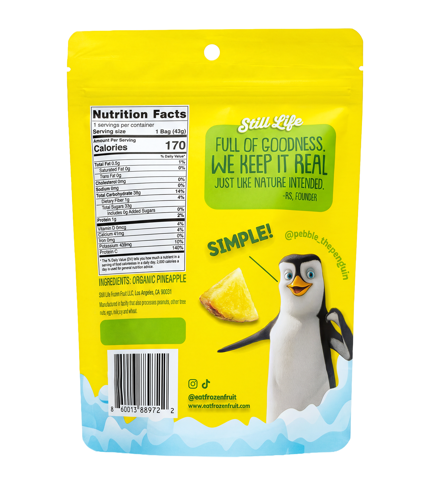 Freeze Dried Organic Pineapple